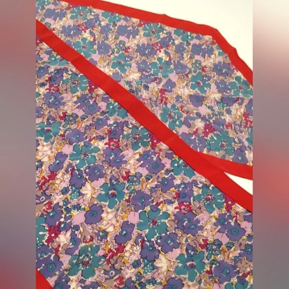 Liberty of London Vintage Floral Flowers Silk Scarf - Picture 11 of 12